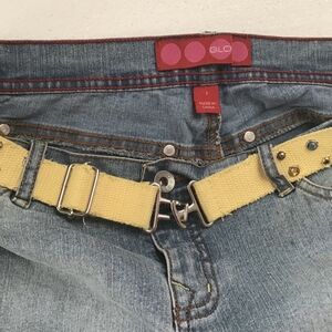 Denim Junior Shorts Lot 2 Size 3 , Glo With Bedazzled Belt, Arizona Jean Company